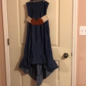 Maurices Chambray High/Low Dress with Belt